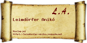 Leimdörfer Anikó névjegykártya